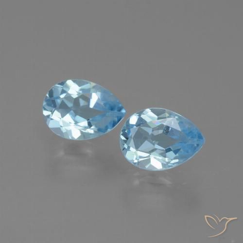1.73ctw Natural Azul Suizo Topacio, En forma de pera, VVS-VS