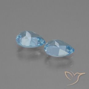 Gemas de Topacio Azul Suizo natural de 1.73 ct, En forma de pera, VVS-VS