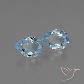 Gemas de Topacio Azul Suizo natural de 1.49 ct, En forma de pera, VVS-VS