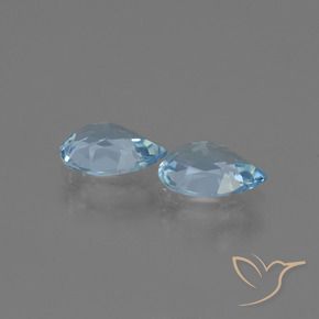 Gemas de Topacio Azul Suizo natural de 1.49 ct, En forma de pera, VVS-VS