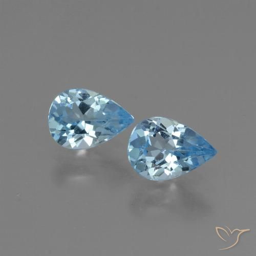 1.63ctw Natural Azul Cielo Topacio, En forma de pera, VVS-VS