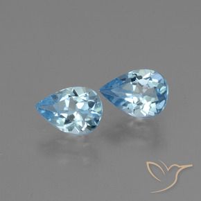 Gemas de Topacio Azul Cielo natural de 1.63 ct, En forma de pera, VVS-VS