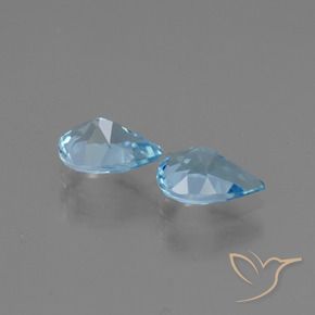 Gemas de Topacio Azul Cielo natural de 1.63 ct, En forma de pera, VVS-VS