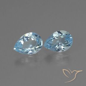 Gemas de Topacio Azul Cielo natural de 1.76 ct, En forma de pera, VVS-VS