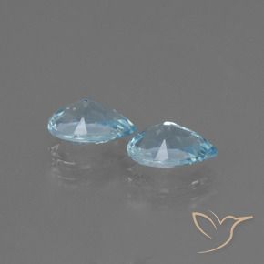 Gemas de Topacio Azul Cielo natural de 1.76 ct, En forma de pera, VVS-VS