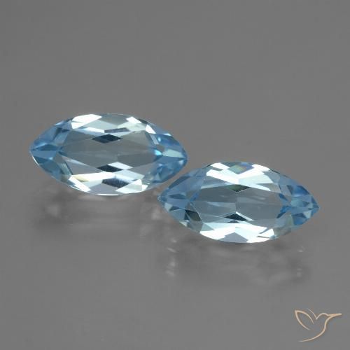 4.65ctw Natural Azul Suizo Topacio, Marquesa, VVS-VS