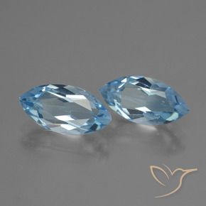 Gemas de Topacio Azul Suizo natural de 4.65 ct, Marquesa, VVS-VS