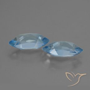 Gemas de Topacio Azul Suizo natural de 4.65 ct, Marquesa, VVS-VS