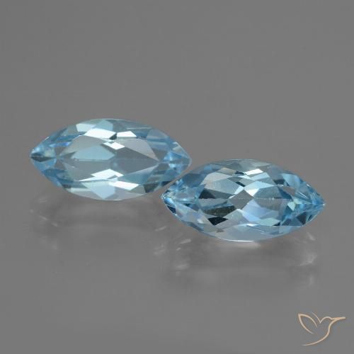 5.08ctw Natural Azul Cielo Topacio, Marquesa, VVS-VS