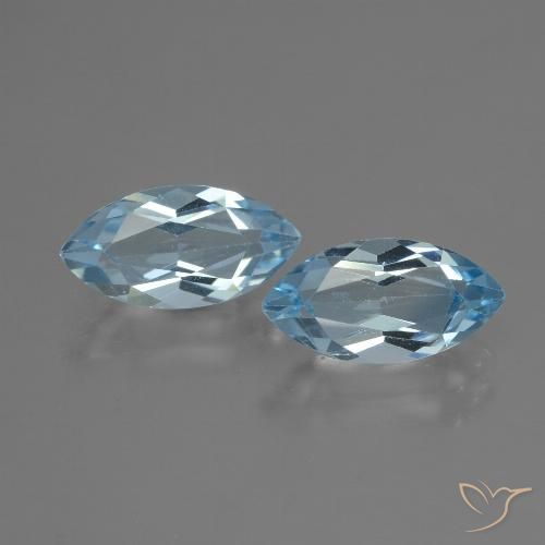 4.46ctw Natural Azul Cielo Topacio, Marquesa, VVS