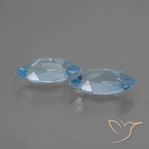 Gemas de Topacio Azul Cielo natural de 4.46 ct, Marquesa, VVS