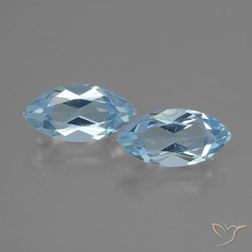 4.48ctw Natural Azul Cielo Topacio, Marquesa, VVS-VS