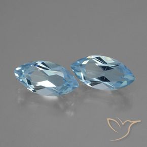 Gemas de Topacio Azul Cielo natural de 4.48 ct, Marquesa, VVS-VS