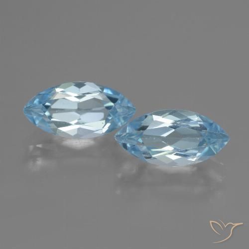 4.72ctw Natural Azul Cielo Topacio, Marquesa, VVS-VS