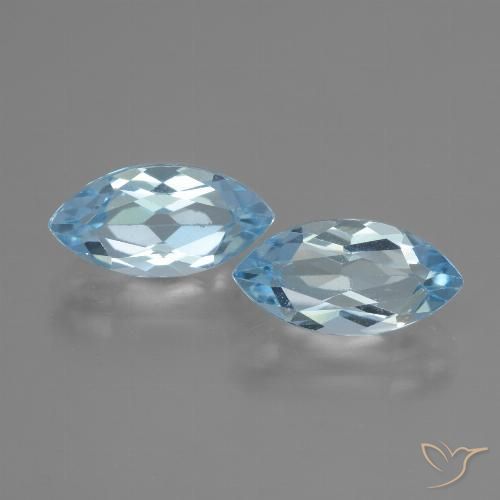 4.82ctw Natural Azul Suizo Topacio, Marquesa, VVS-VS