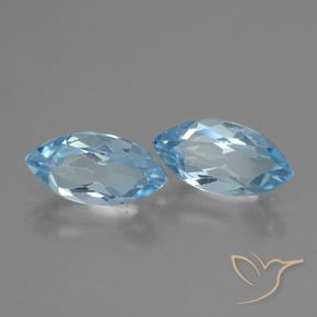 Gemas de Topacio Azul Suizo natural de 4.82 ct, Marquesa, VVS-VS