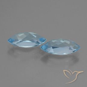Gemas de Topacio Azul Suizo natural de 4.82 ct, Marquesa, VVS-VS