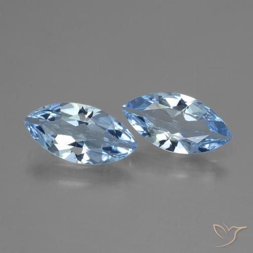 3.50ctw Natural Azul Cielo Topacio, Marquesa, VVS-VS