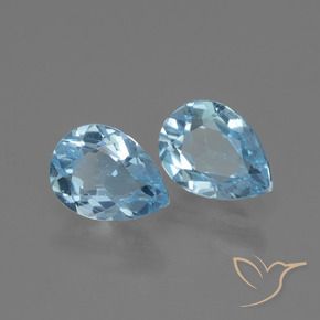 Gemas de Topacio Azul Cielo natural de 1.72 ct, En forma de pera, VVS-VS