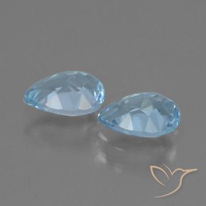 Gemas de Topacio Azul Cielo natural de 1.72 ct, En forma de pera, VVS-VS