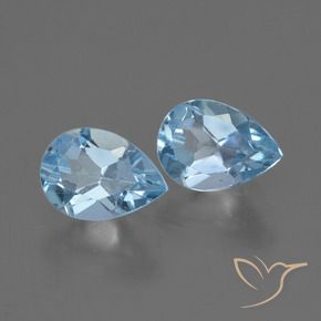 Gemas de Topacio Azul Cielo natural de 1.71 ct, En forma de pera, VVS-VS