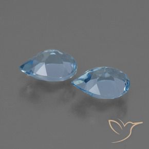 Gemas de Topacio Azul Cielo natural de 1.71 ct, En forma de pera, VVS-VS