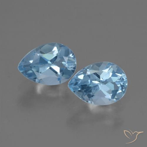 1.77ctw Natural Azul Cielo Topacio, En forma de pera, VVS-VS