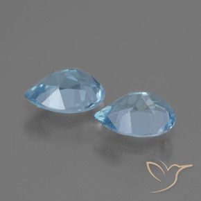 Gemas de Topacio Azul Cielo natural de 1.77 ct, En forma de pera, VVS-VS