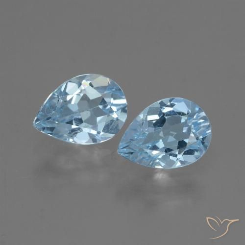 1.70ctw Natural Azul Cielo Topacio, En forma de pera, VVS-VS