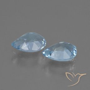 Gemas de Topacio Azul Cielo natural de 1.70 ct, En forma de pera, VVS-VS