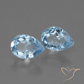 Gemas de Topacio Azul Cielo natural de 1.69 ct, En forma de pera, VVS-VS