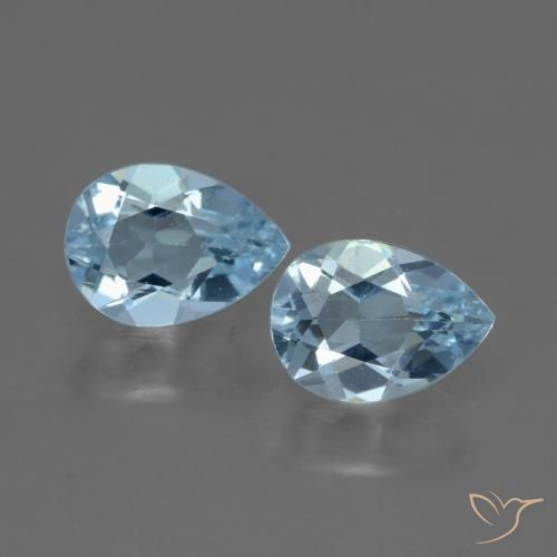 1.65ctw Natural Azul Cielo Topacio, En forma de pera, VVS-VS