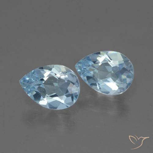 Gemas de Topacio Azul Cielo natural de 1.65 ct, En forma de pera, VVS-VS