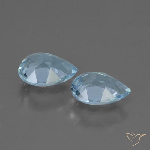 Gemas de Topacio Azul Cielo natural de 1.65 ct, En forma de pera, VVS-VS