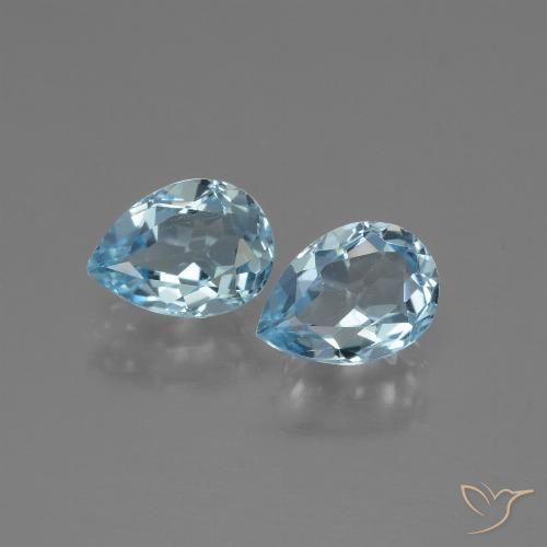 1.73ctw Natural Azul Cielo Topacio, En forma de pera, VVS-VS