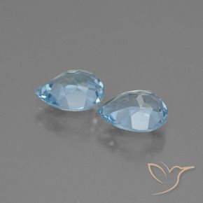 Gemas de Topacio Azul Cielo natural de 1.73 ct, En forma de pera, VVS-VS