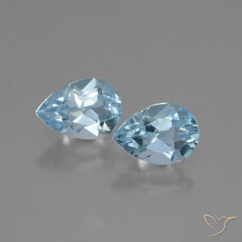 1.78ctw Natural Azul Cielo Topacio, En forma de pera, VVS-VS