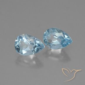 Gemas de Topacio Azul Cielo natural de 1.78 ct, En forma de pera, VVS-VS