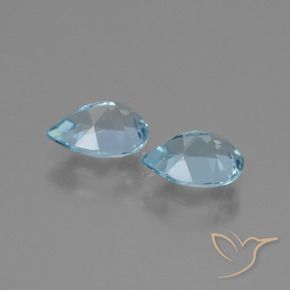 Gemas de Topacio Azul Cielo natural de 1.78 ct, En forma de pera, VVS-VS
