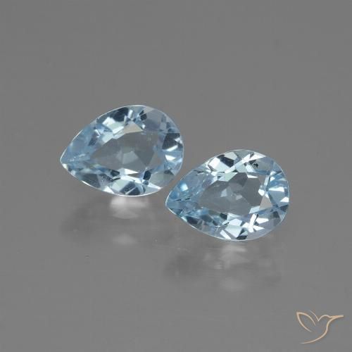 1.79ctw Natural Azul Cielo Topacio, En forma de pera, VVS-VS