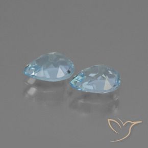 Gemas de Topacio Azul Cielo natural de 1.79 ct, En forma de pera, VVS-VS
