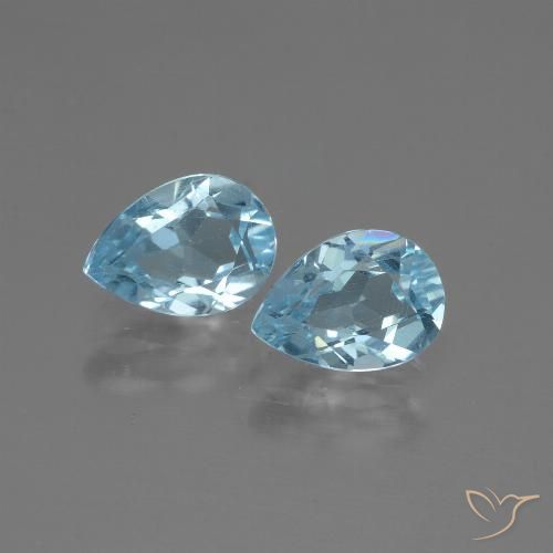 1.83ctw Natural Azul Cielo Topacio, En forma de pera, VVS-VS