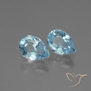 Gemas de Topacio Azul Cielo natural de 1.83 ct, En forma de pera, VVS-VS