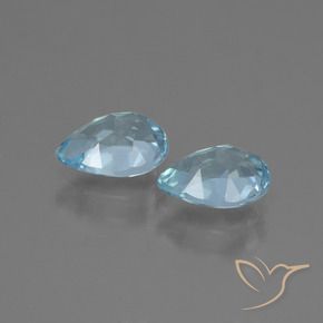 Gemas de Topacio Azul Cielo natural de 1.83 ct, En forma de pera, VVS-VS