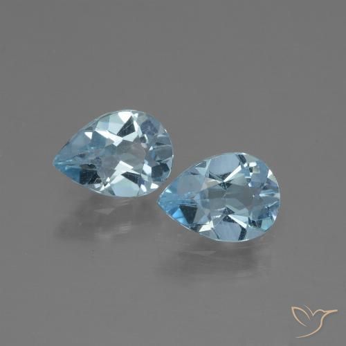 1.56ctw Natural Azul Cielo Topacio, En forma de pera, VVS-VS