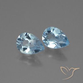 Gemas de Topacio Azul Cielo natural de 1.56 ct, En forma de pera, VVS-VS