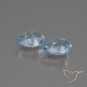 Gemas de Topacio Azul Cielo natural de 1.63 ct, En forma de pera, VVS-VS