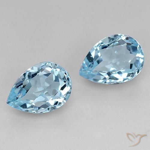 1.82ctw Natural Azul Cielo Topacio, En forma de pera, VVS-VS