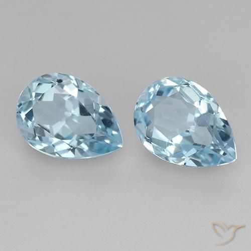 Gemas de Topacio Azul Cielo natural de 1.82 ct, En forma de pera, VVS-VS