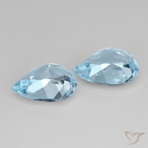 Gemas de Topacio Azul Cielo natural de 1.82 ct, En forma de pera, VVS-VS
